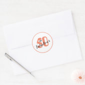 Sticker Rond Corail 50e anniversaire enveloppe 50 et Fabuleux (Enveloppe)