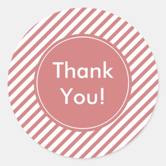 Sticker Rond Corail et rayures blanches (Devant)