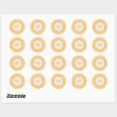Sticker Rond Corail et Vert Moderne Rétro (Feuille)