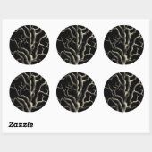 Sticker Rond Corail noir et tan (Feuille)