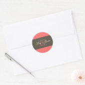 Sticker Rond Corail rose Pois monogramme do-it-yourself couleur (Enveloppe)