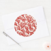 Sticker Rond Corail rouge Motif 2 (Enveloppe)