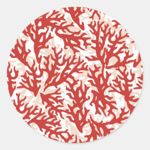 Sticker Rond Corail rouge Motif 2
