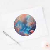 Sticker Rond Corail sain dans un océan propre. (Enveloppe)