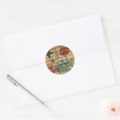 Sticker Rond corail tropical romantique (Enveloppe)
