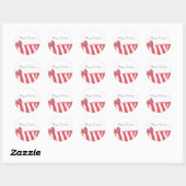 Sticker Rond Corail Zebra Grandes Avec Bow (Feuille)