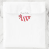 Sticker Rond Corail Zebra Grandes Avec Bow (Sac)