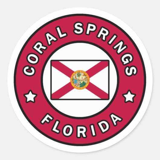 Sticker Rond Coral Springs Floride (Devant)
