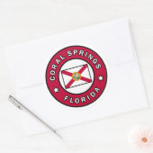 Sticker Rond Coral Springs Floride (Enveloppe)