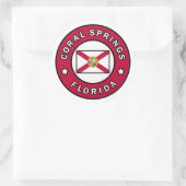 Sticker Rond Coral Springs Floride (Sac)