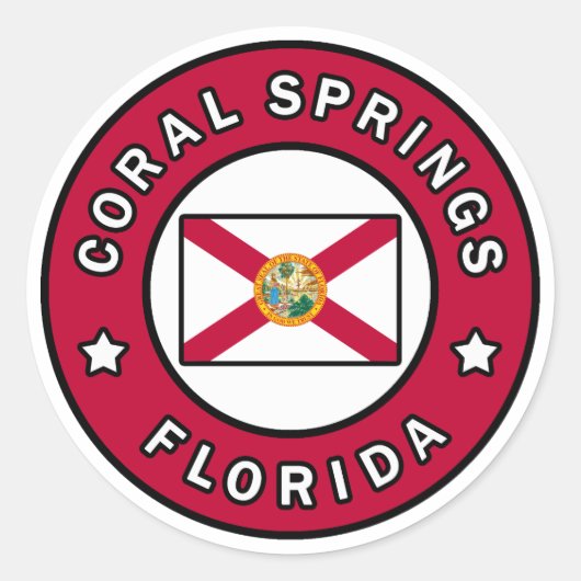 Sticker Rond Coral Springs Floride (Devant)