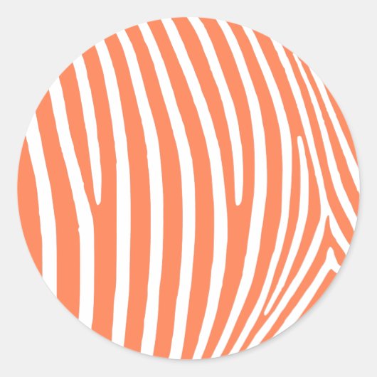 Sticker Rond Coral Zebra Stripes (Devant)