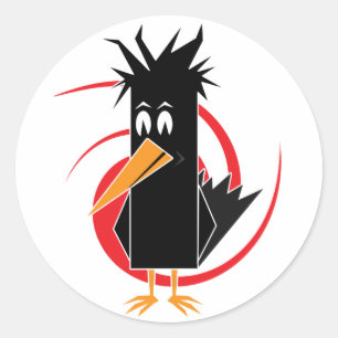 Sticker Rond Corbeau