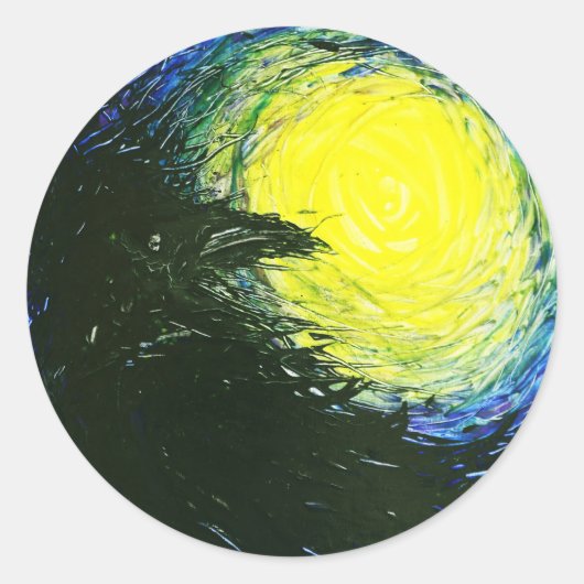 Sticker Rond Corbeau (Devant)