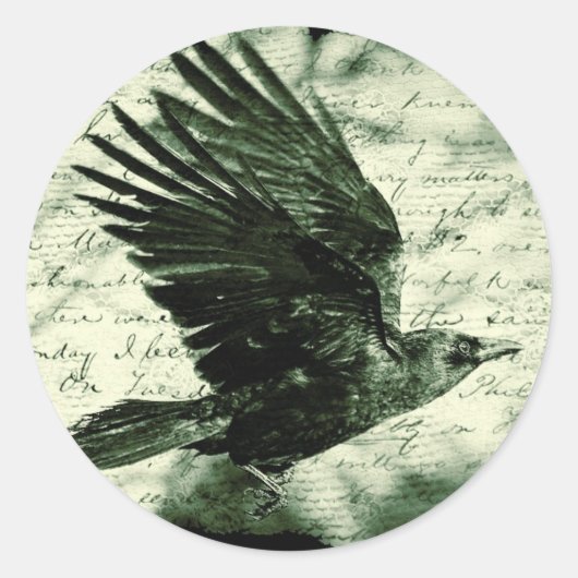 Sticker Rond Corbeau 9 (Devant)