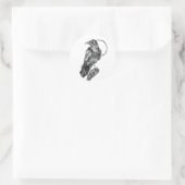 Sticker Rond Corbeau Amical (Sac)