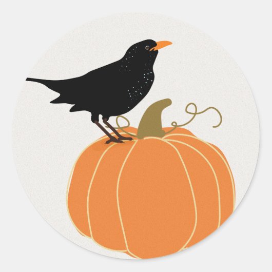 Sticker Rond Corbeau de corbeau d'Halloween (Devant)