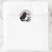 Sticker Rond Corbeau de Goth Blackbird/Corbeau (Sac)