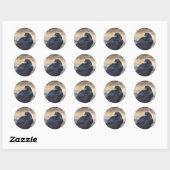 Sticker Rond Corbeau de Yellowstone (Feuille)