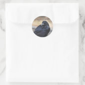 Sticker Rond Corbeau de Yellowstone (Sac)