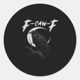Sticker Rond Corbeau Drôle Essentiel Créatif Décontracté