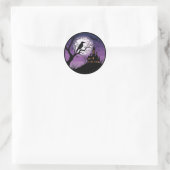 Sticker Rond Corbeau éffrayant et demeure hantée (Sac)