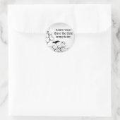 Sticker Rond Corbeau et crâne Mariage gothique Enregistrer la d (Sac)