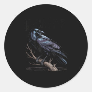 Sticker Rond Corbeau, F-Caw-F Oiseau Drôle Citation Drôle