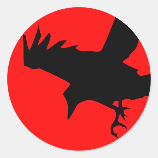 Sticker Rond Corbeau foncé (Devant)