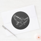 Sticker Rond Corbeau gothique – par BurnsInHell (Enveloppe)
