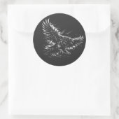 Sticker Rond Corbeau gothique – par BurnsInHell (Sac)