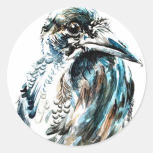Sticker Rond Corbeau Judicieux