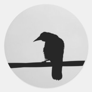 Sticker Rond corbeau noir