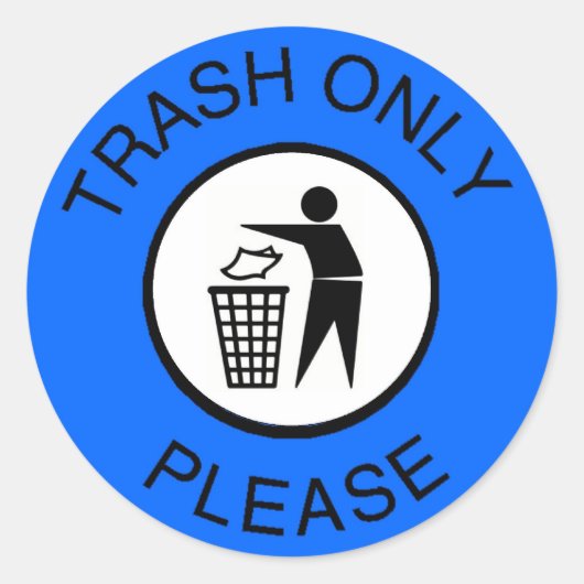Sticker Rond Corbeille uniquement S'il vous plaît (Devant)