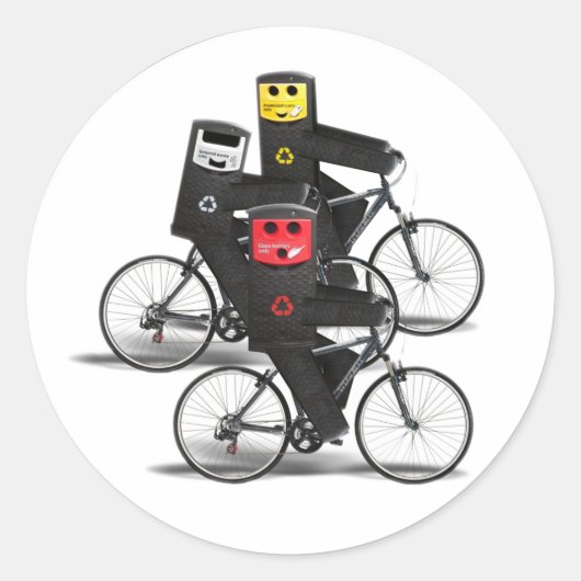 Sticker Rond Corbeilles cyclables (Devant)