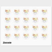Sticker Rond Corde à linge bébé - merci (Feuille)