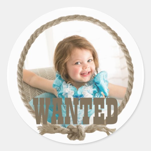 Sticker Rond Corde circulaire conception photo occidentale (Devant)