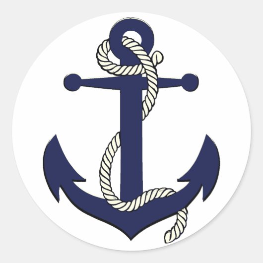 Sticker Rond Corde d'ancrage bleu marine marine (Devant)