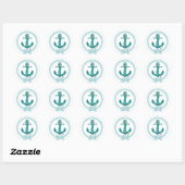 Sticker Rond Corde d'ancrage en silhouette bleue marine marine (Feuille)