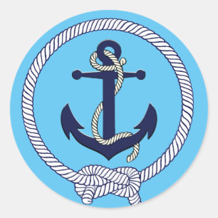 Sticker Rond Corde d'ancrage marine marine marine/bleu clair