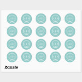 Sticker Rond Corde marine et monogramme d'Ancre (Feuille)