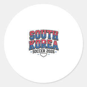 Sticker Rond Corée du Sud Football 2026 Football Gras Typogr Pa
