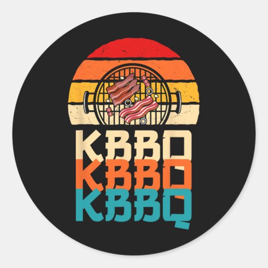 Sticker Rond Coréen Bbq Design Galbi Et Banchan Kbbq (Devant)