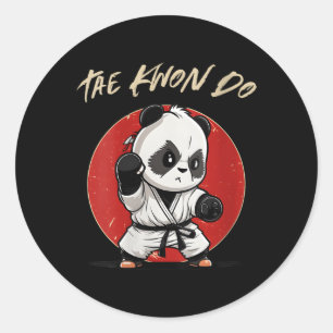Sticker Rond Coréen Taekwondo Panda Tkd Coréen Mial
