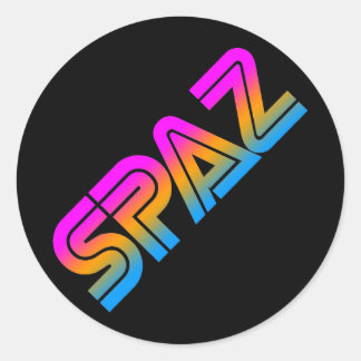 Sticker Rond COREY TIGER 1980's RETRO SPAZ MULTICOLOR