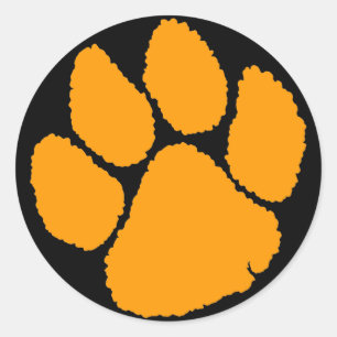 Sticker Rond COREY TIGER 1980's RETRO TIGER CLAW ORANGE