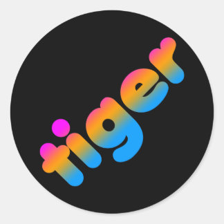 Sticker Rond COREY TIGER 1980's RETRO TIGER MULTICOLOR