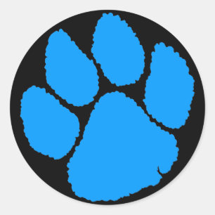 STICKER ROND COREY TIGER BLEUE BLEUE D'ENSEMBLE DE TIGRES RETRO