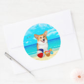 Sticker Rond Corgi (Enveloppe)