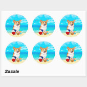 Sticker Rond Corgi (Feuille)